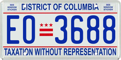 DC license plate EO3688