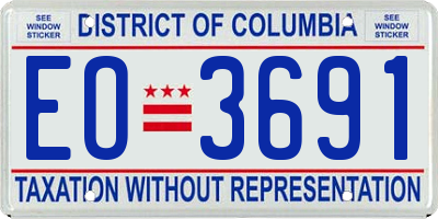 DC license plate EO3691