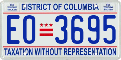 DC license plate EO3695