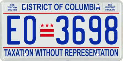 DC license plate EO3698
