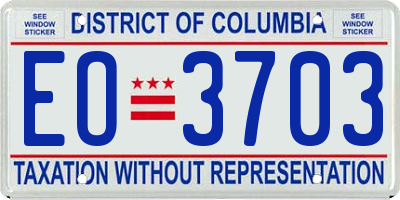 DC license plate EO3703