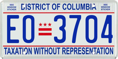 DC license plate EO3704