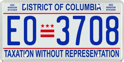 DC license plate EO3708