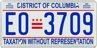 DC license plate EO3709