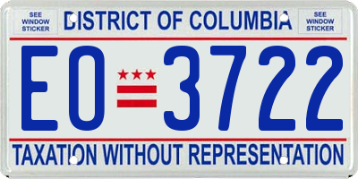 DC license plate EO3722