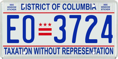 DC license plate EO3724