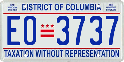 DC license plate EO3737