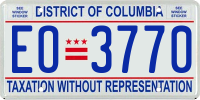 DC license plate EO3770