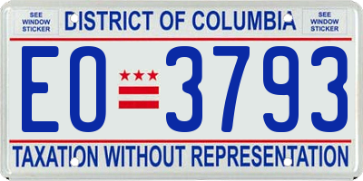DC license plate EO3793