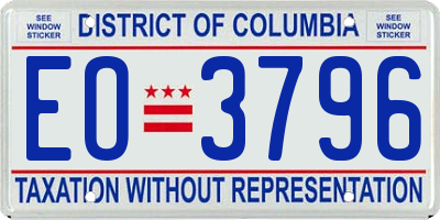 DC license plate EO3796