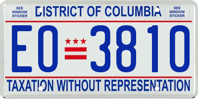 DC license plate EO3810