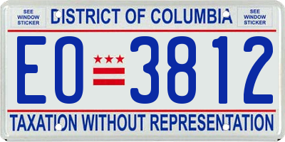 DC license plate EO3812