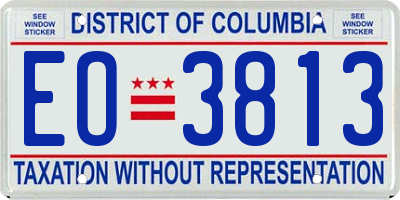 DC license plate EO3813