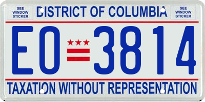 DC license plate EO3814