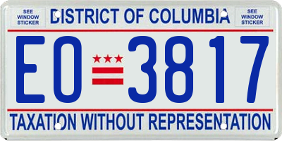 DC license plate EO3817