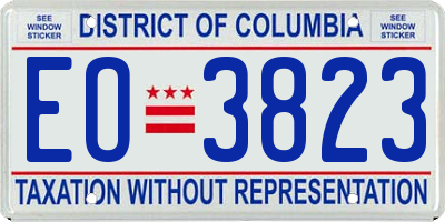 DC license plate EO3823