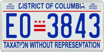 DC license plate EO3843