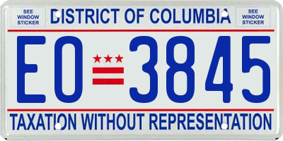 DC license plate EO3845