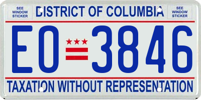 DC license plate EO3846