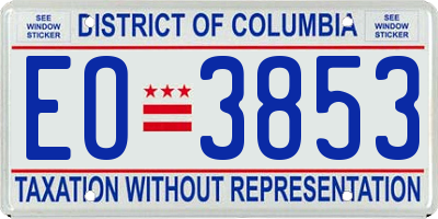 DC license plate EO3853