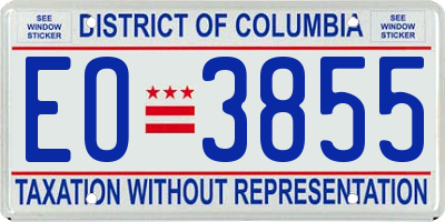 DC license plate EO3855