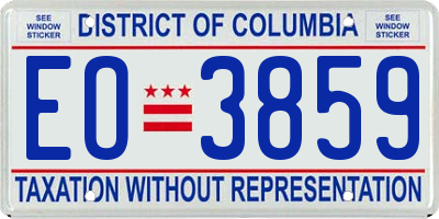 DC license plate EO3859