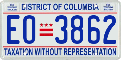 DC license plate EO3862