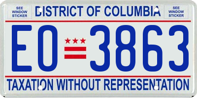 DC license plate EO3863