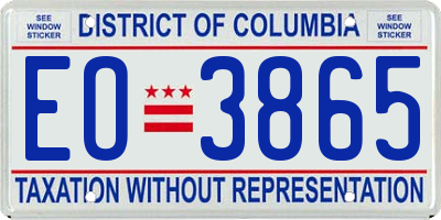 DC license plate EO3865