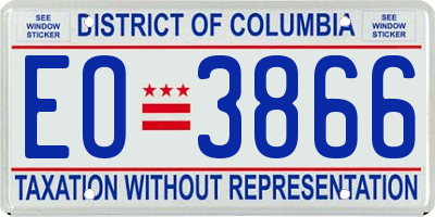 DC license plate EO3866