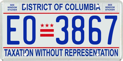 DC license plate EO3867