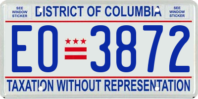 DC license plate EO3872