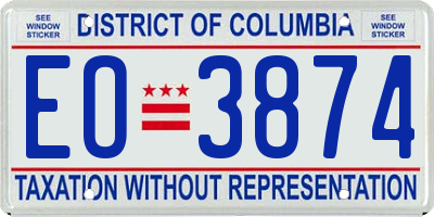 DC license plate EO3874