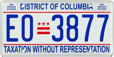 DC license plate EO3877