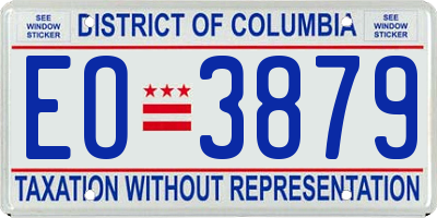 DC license plate EO3879