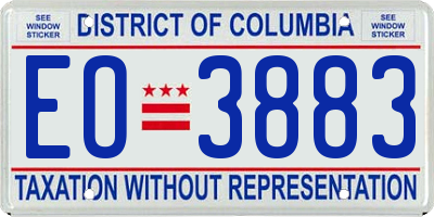 DC license plate EO3883