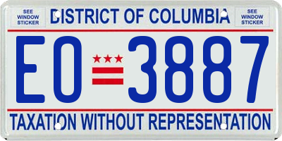 DC license plate EO3887