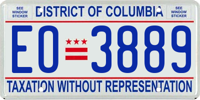 DC license plate EO3889