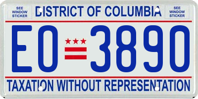DC license plate EO3890