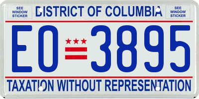 DC license plate EO3895