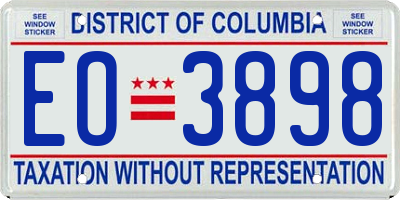 DC license plate EO3898