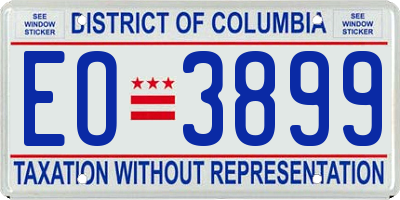 DC license plate EO3899