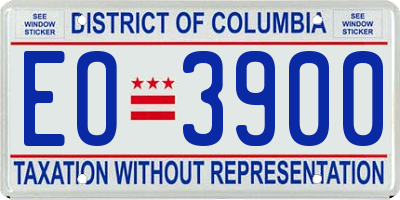 DC license plate EO3900