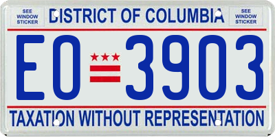 DC license plate EO3903