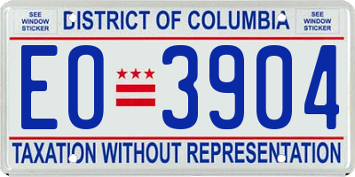 DC license plate EO3904