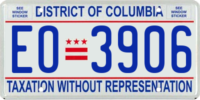 DC license plate EO3906