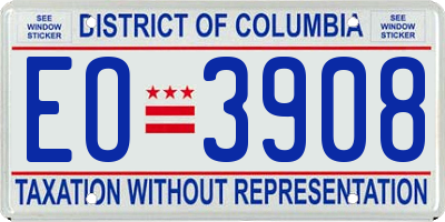 DC license plate EO3908