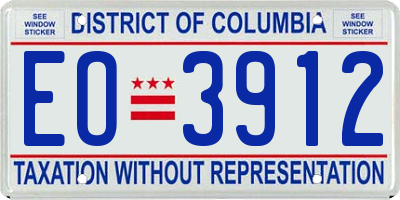 DC license plate EO3912