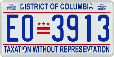 DC license plate EO3913