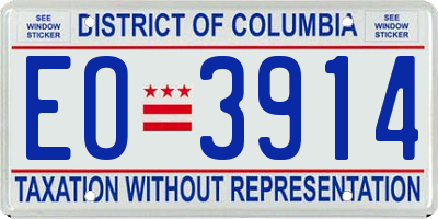 DC license plate EO3914